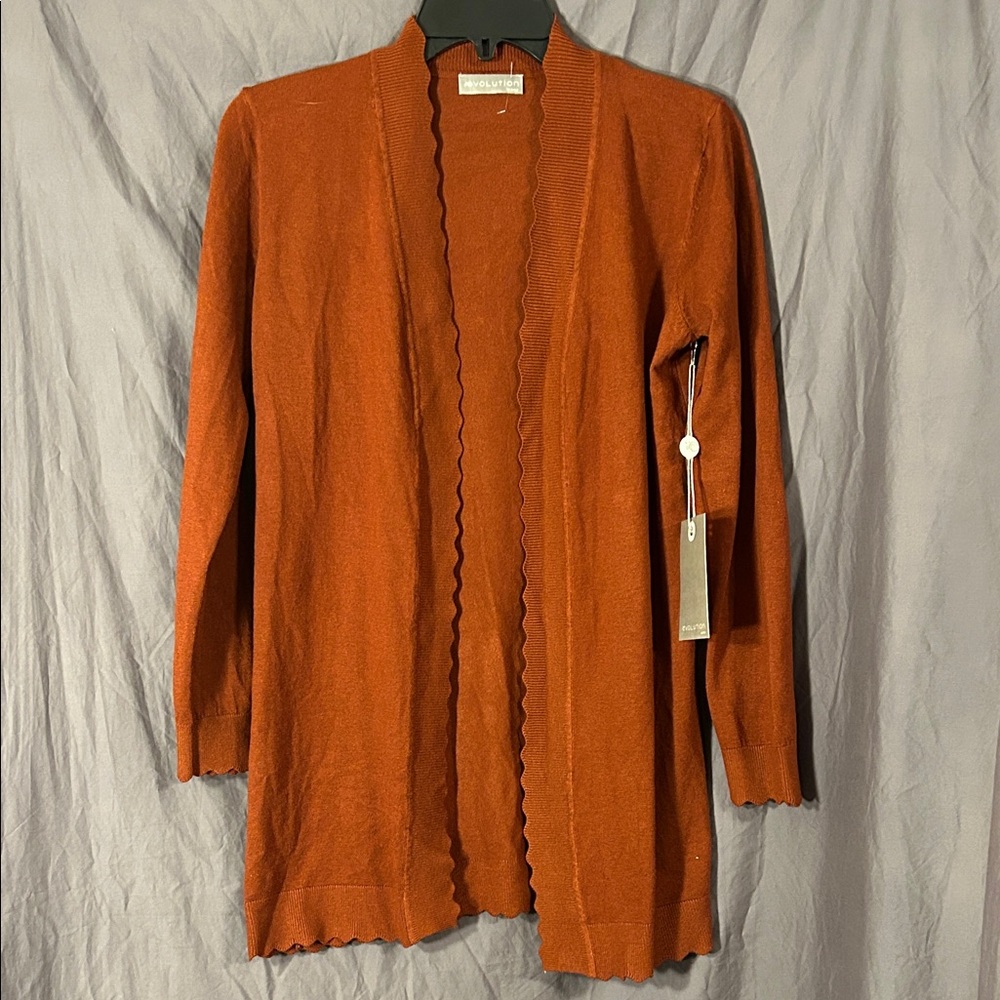 Evolution by Cyrus Chic Rust Cardigan Small Petite